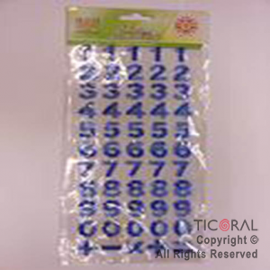 STICKER NUMEROS AZUL GLITER HS5405-2 x 12